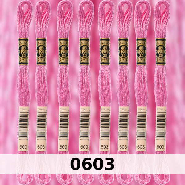 DMC Six Strand Embroidery Floss Columns 1, 2, and 3 on DMC chart