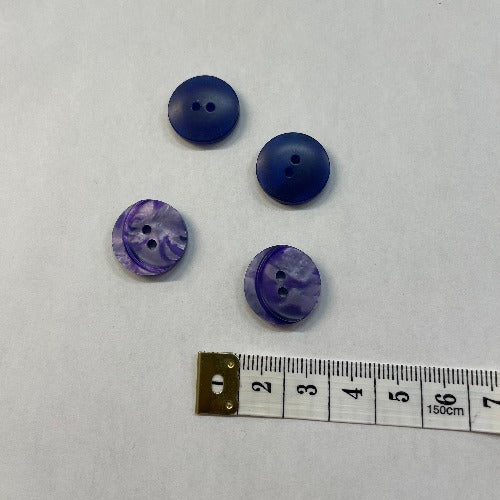 Medium purple marbled buttons 18mm (3/4")