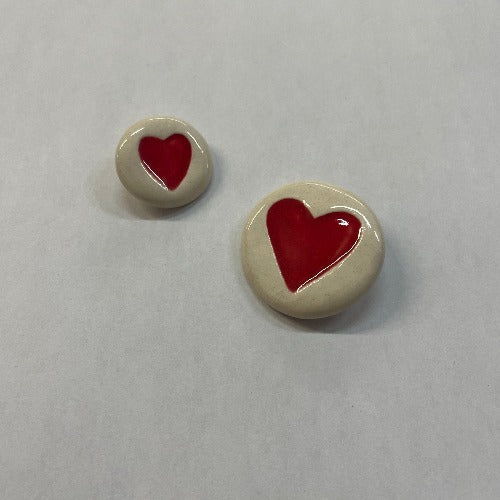 Ceramic heart buttons