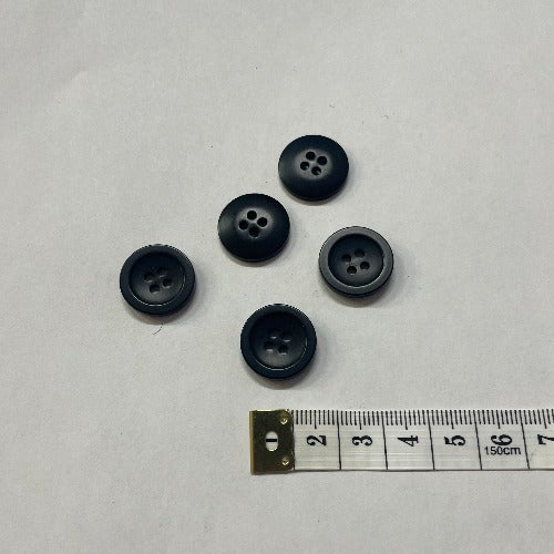 Basic plastic black buttons 17mm (5/8")