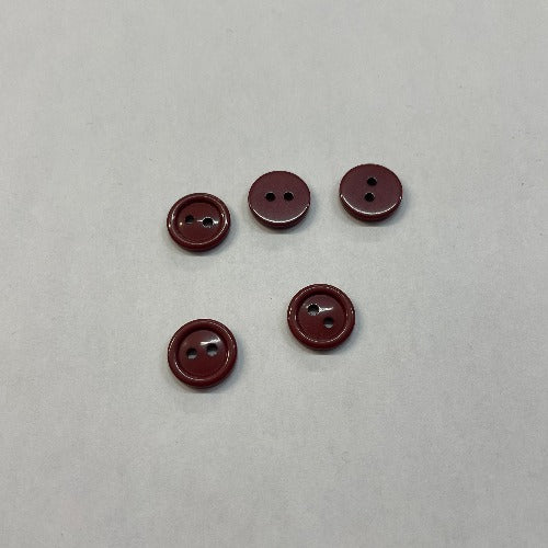 Plastic small dark terracotta buttons 15mm (1/2")