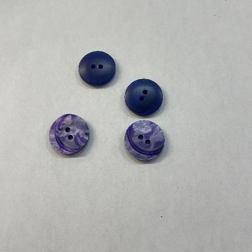 Medium purple marbled buttons 18mm (3/4")