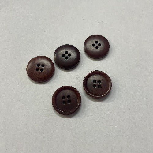 Basic plastic warm brown buttons 20mm (3/4")