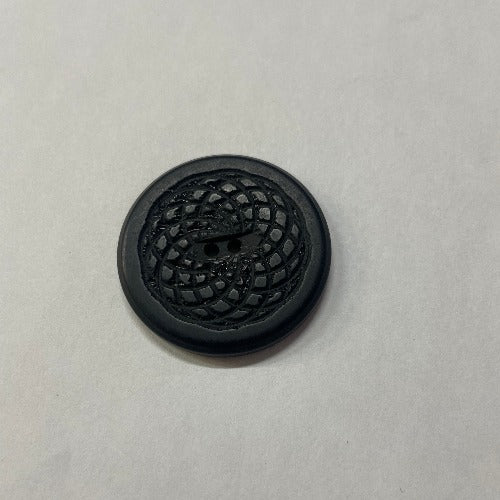 Black Mandala plastic buttons 34mm (1 5/16")